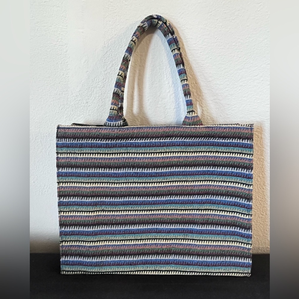 Large Tote Bag Colorful Pattern - Picture 3 of 9